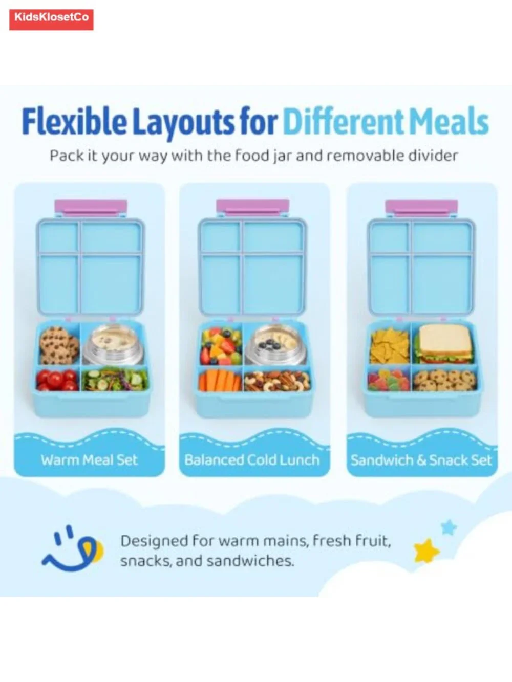 4-Compartment Bento Lunch Box Set with Insulated Food Jar, Utensils & Carry Bag
